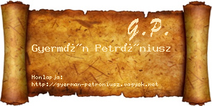 Gyermán Petróniusz névjegykártya
